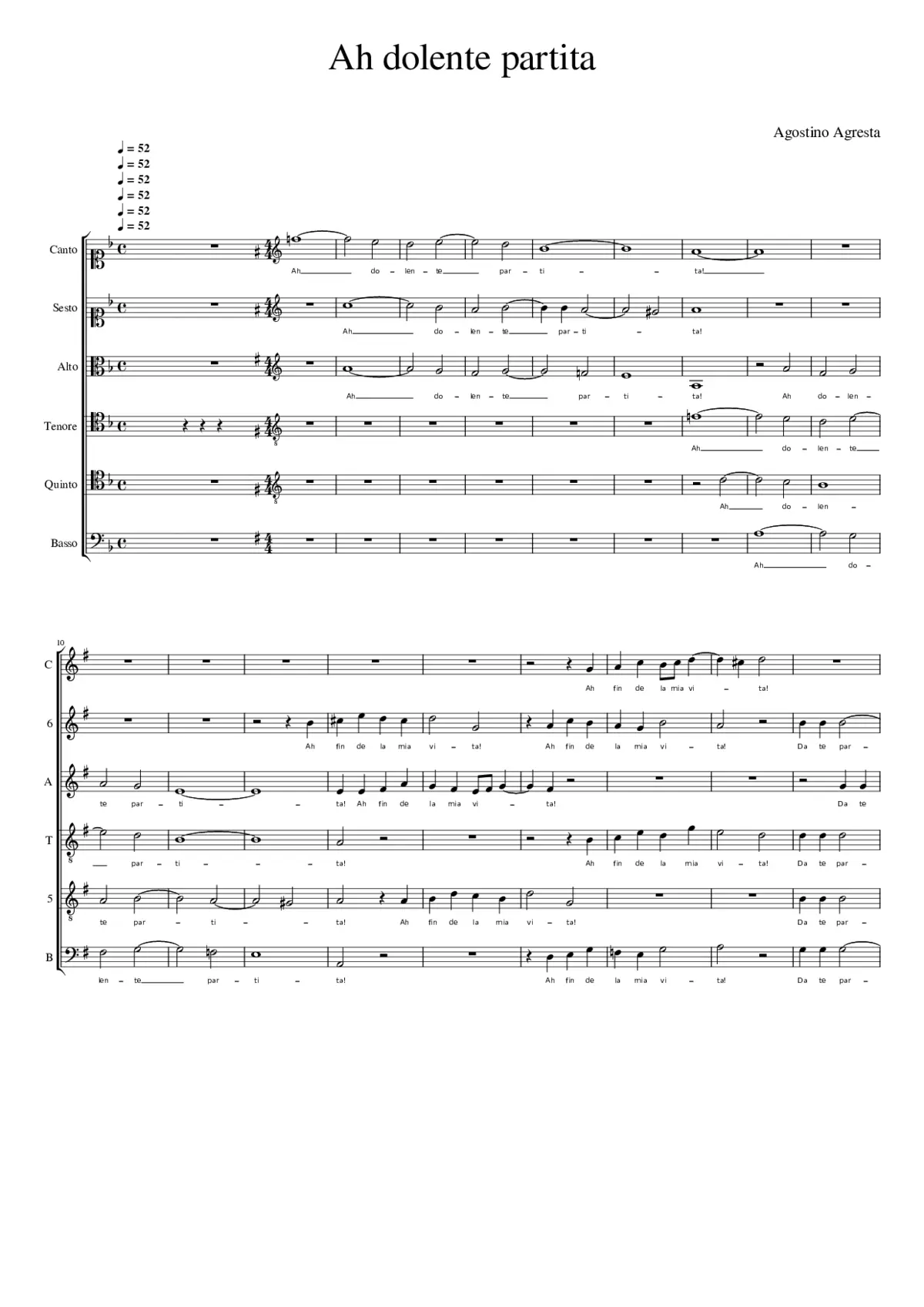 Ah dolente partita - Page 1