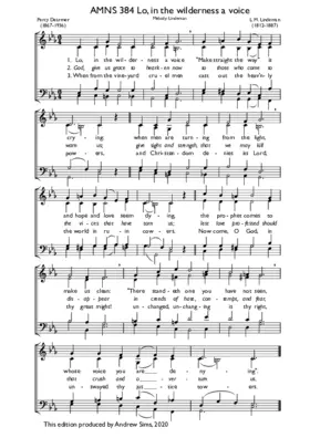 Lo, in the wilderness a voice