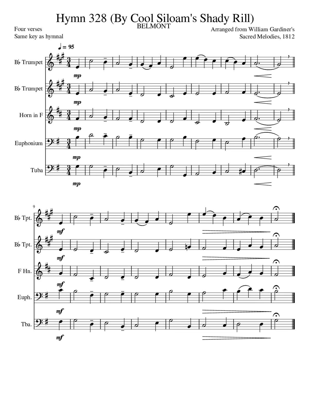 By Cool Siloam's Shady Rill (Hymn 327) - Page 1