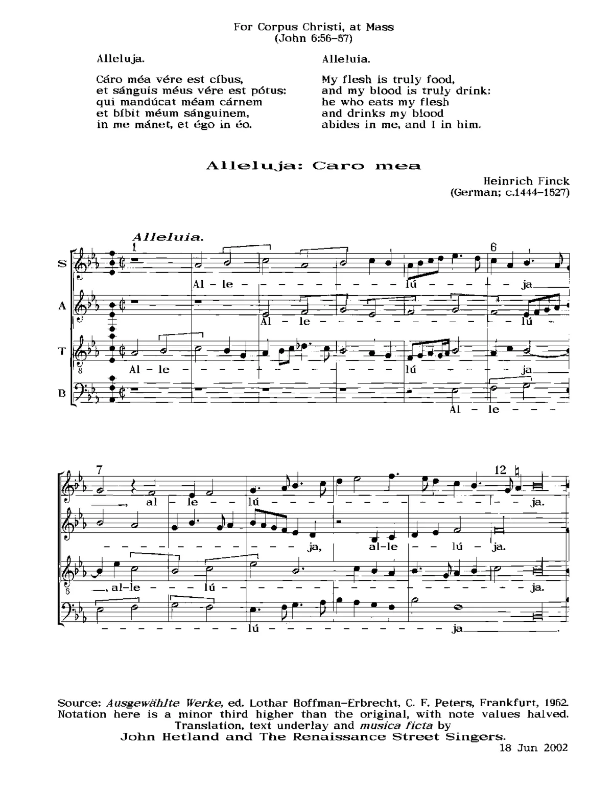 Alleluia: Caro mea - Page 1