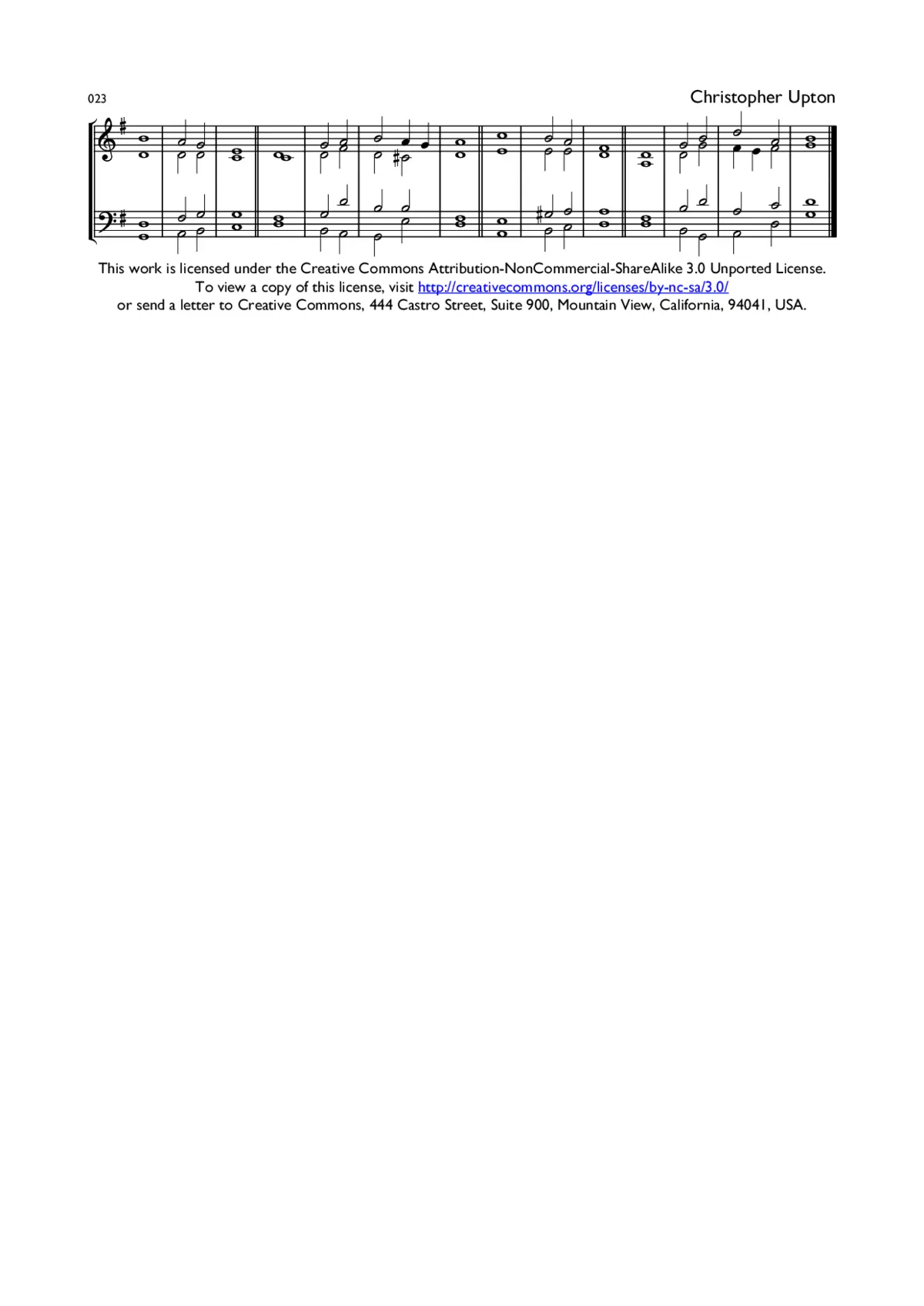 Double Chant 023 in G Major - Page 1