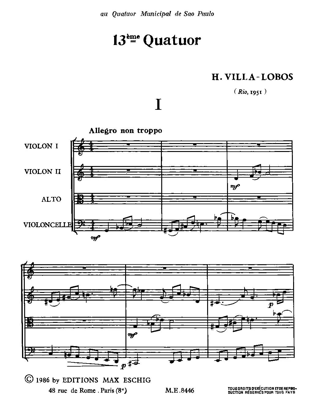 String Quartet No.13 - Page 1