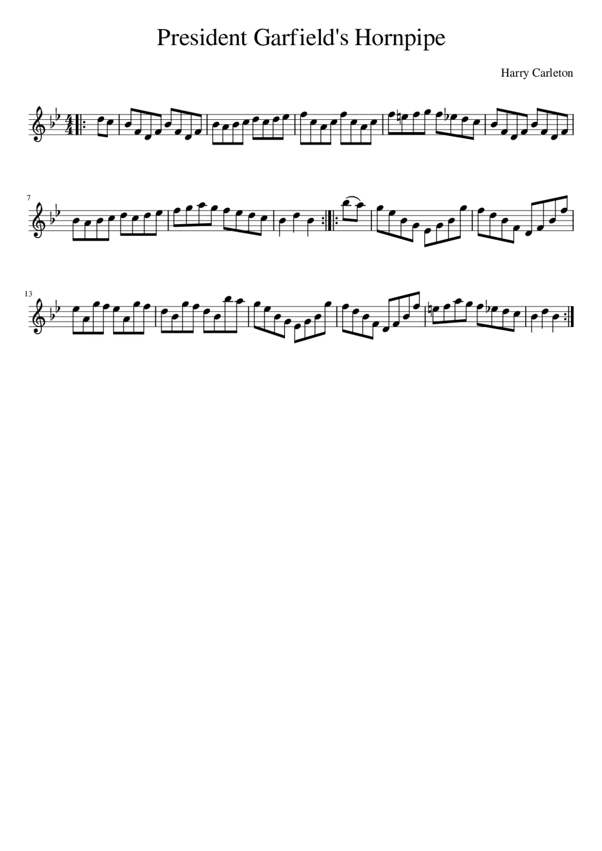 President Garfield's Hornpipe - Page 1