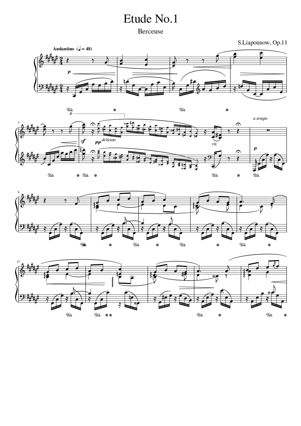 12 Études d'exécution transcendante Op.11 - Page 1
