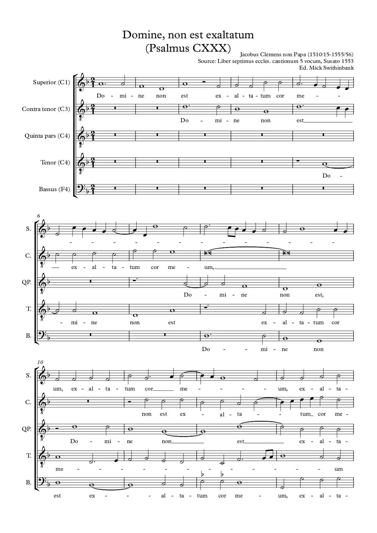 Domine, non est exaltatum - Page 1