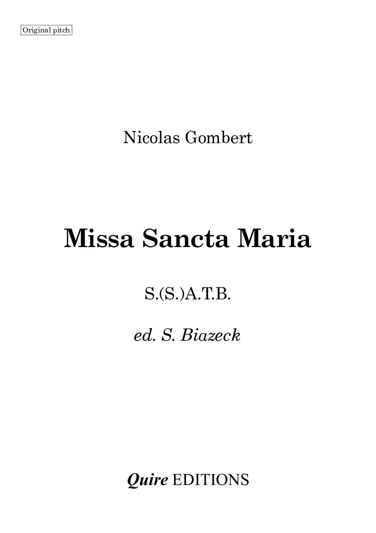 Missa Sancta Maria succurre - Page 1