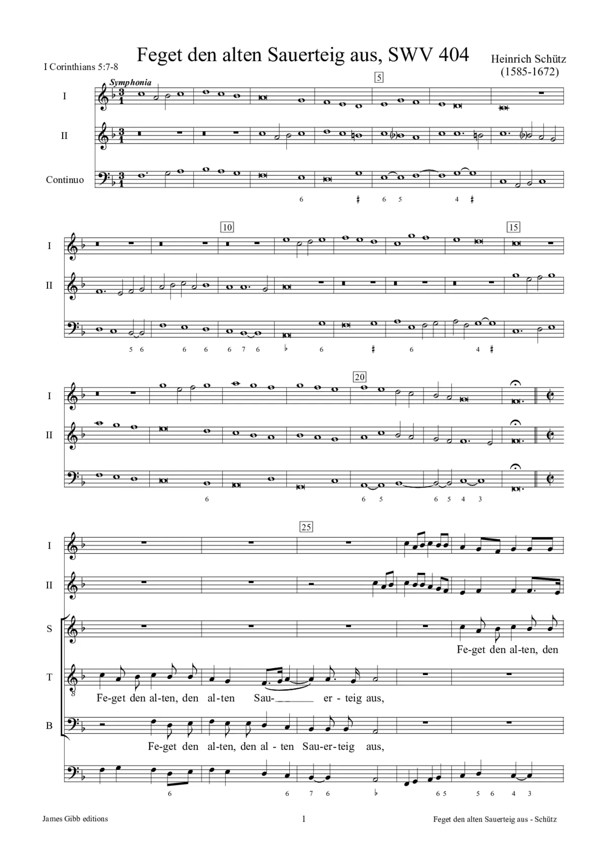 Feget den alten Sauerteig aus, SWV 404 - Page 1