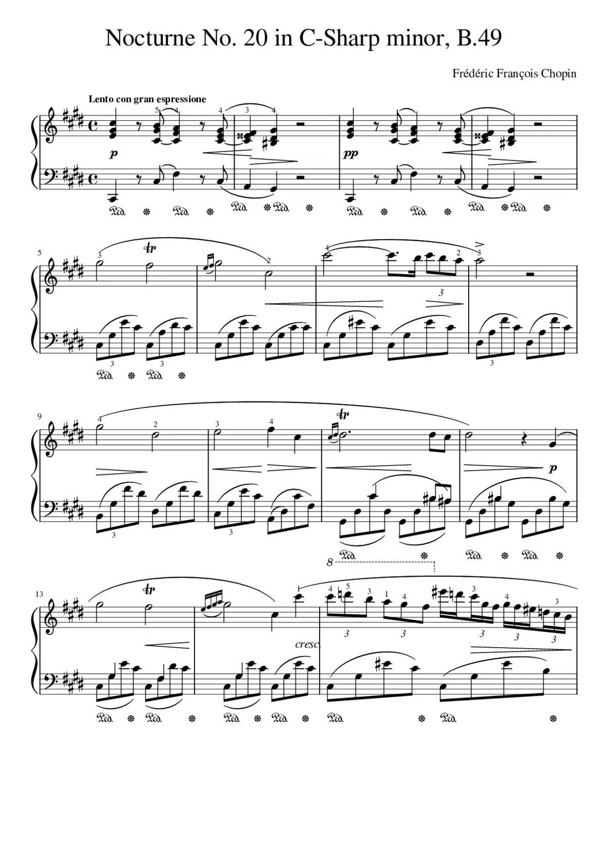 Nocturne in C-sharp minor B.49 - Page 1