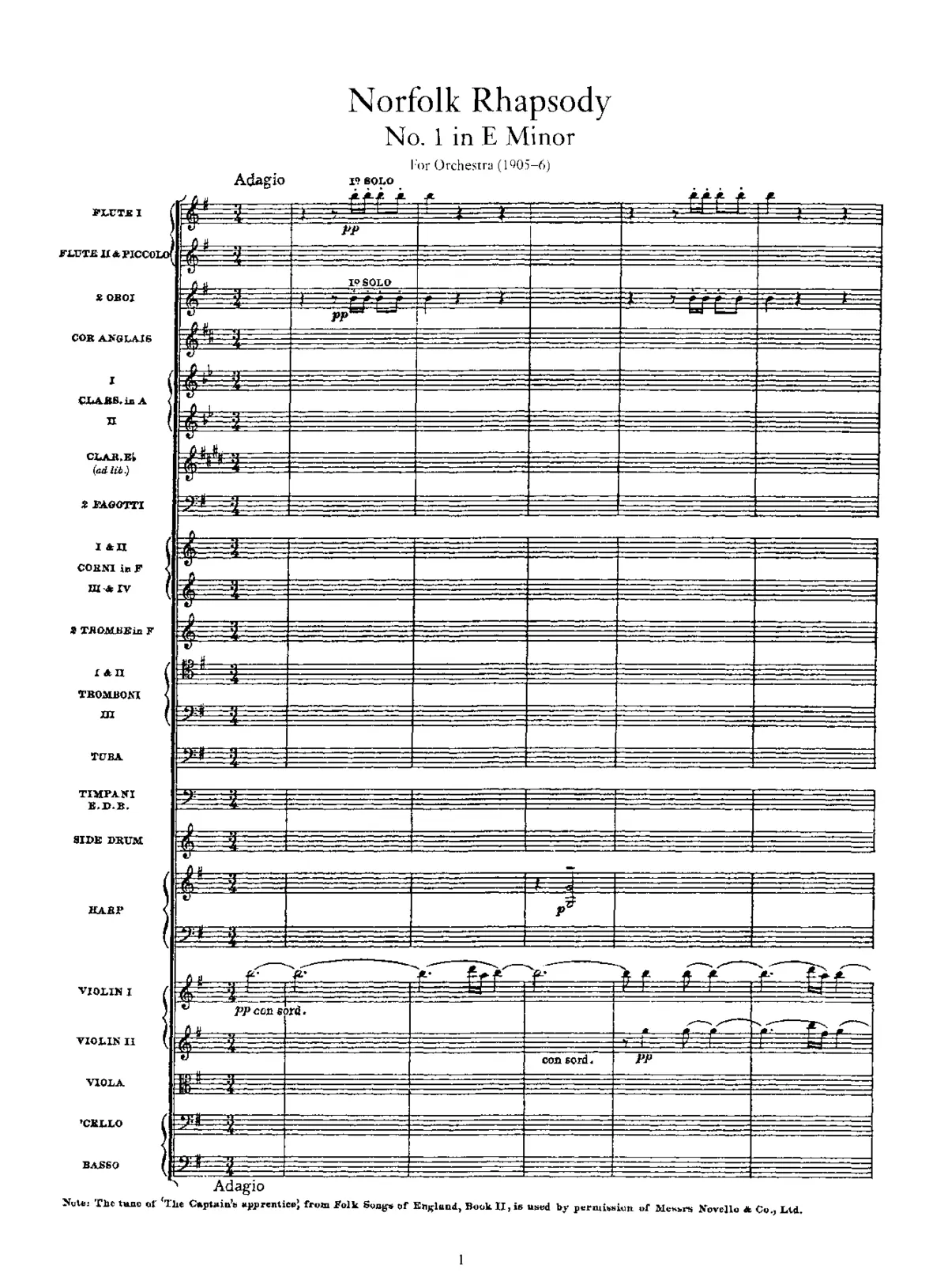 Norfolk Rhapsody No.1 - Page 1