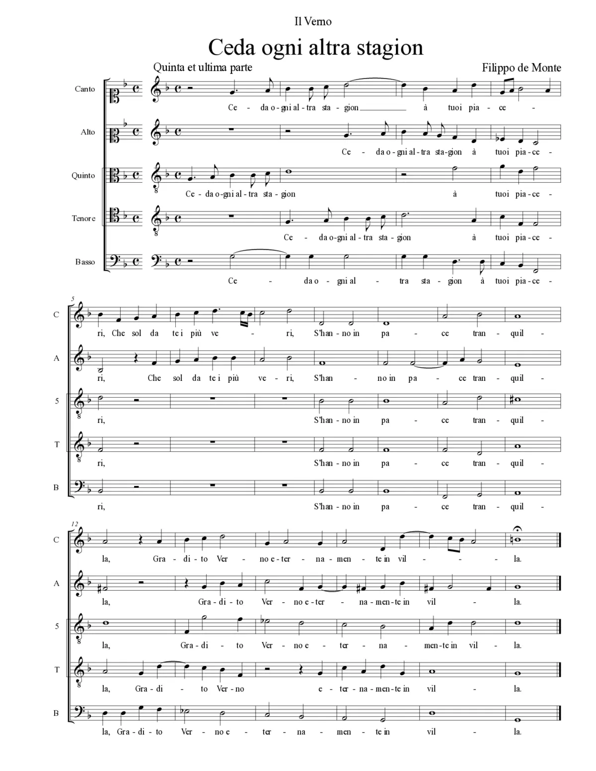 Ceda ogni altra stagion - Page 1