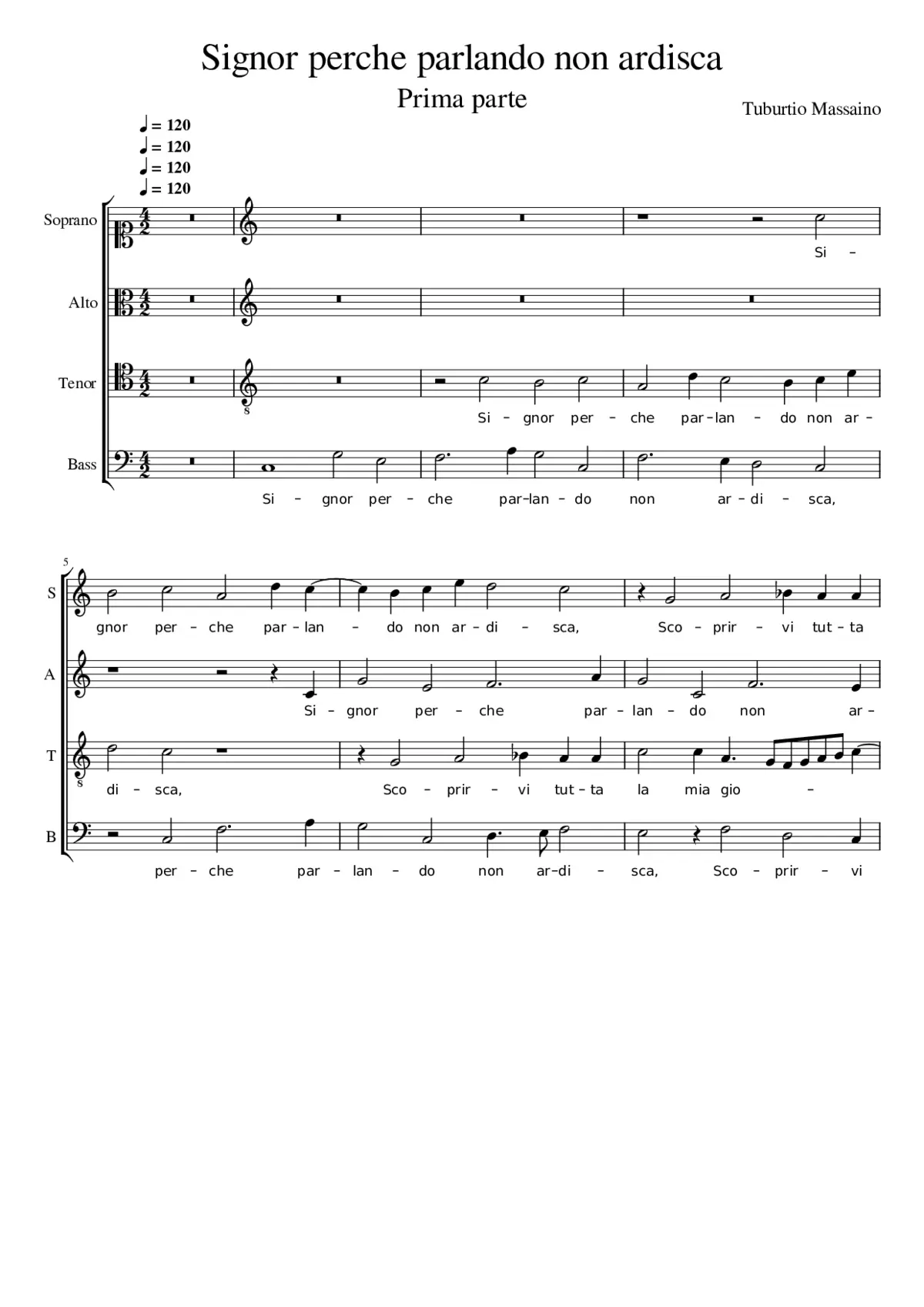 Signor perche parlando non ardisca - Page 1