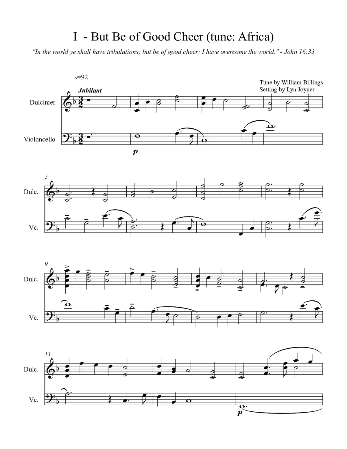 3 Settings of Billings' Tunes - Page 1