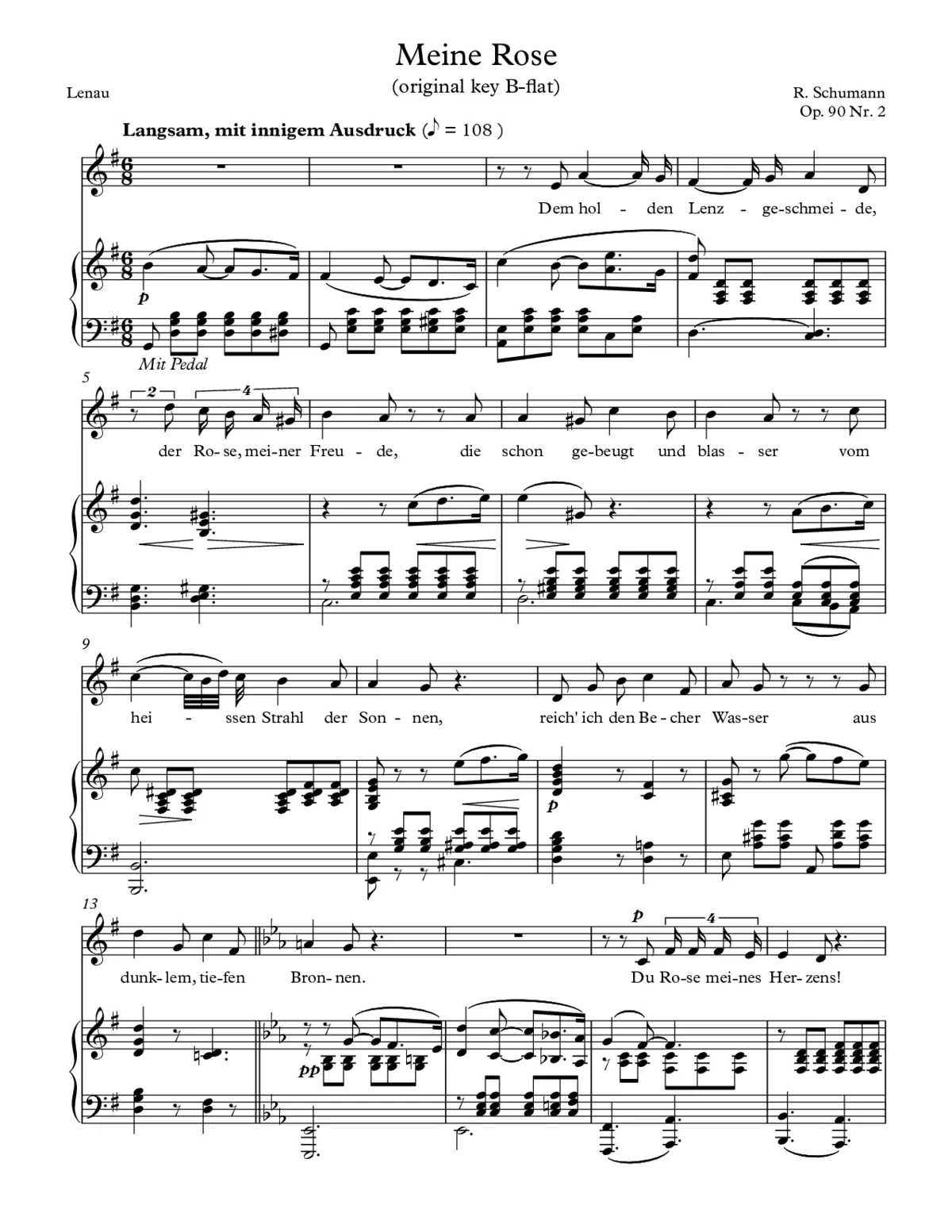 Meine Rose, Op. 90 No. 2 - Page 1