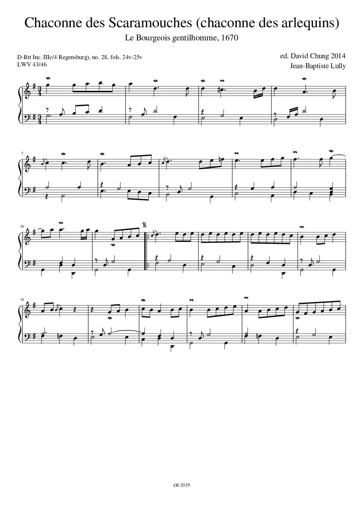 Chaconne des Scaramouches - Page 1