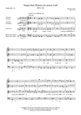 Singet dem Herren ein Neues Lied, SWV 342