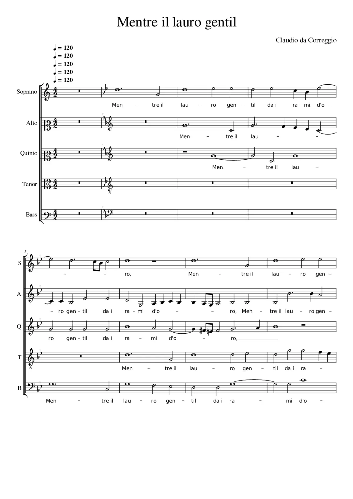 Mentre il lauro gentil - Page 1