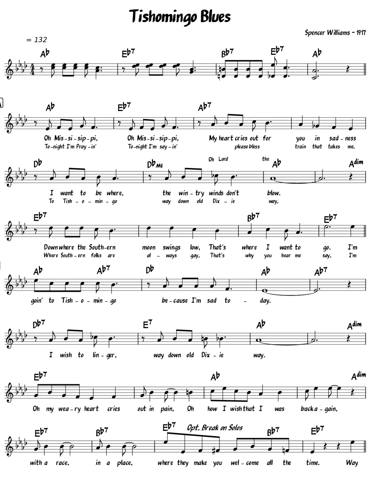 Tishomingo Blues - Page 1