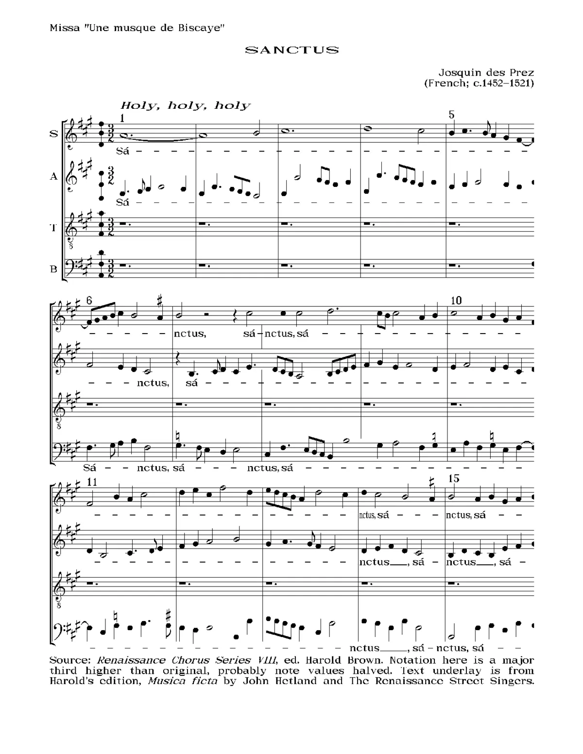 Missa Une musque de Biscaye - Page 1