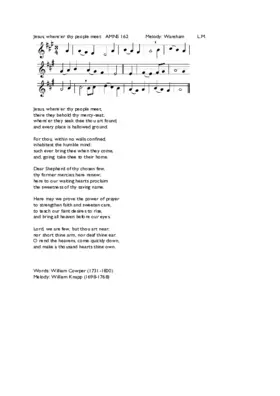 Jesus, where'er thy people meet