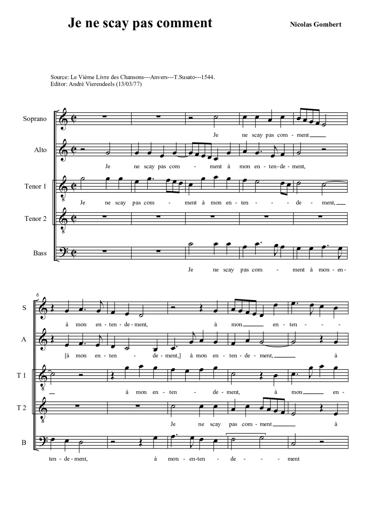 Je ne sçay pas comment - Page 1