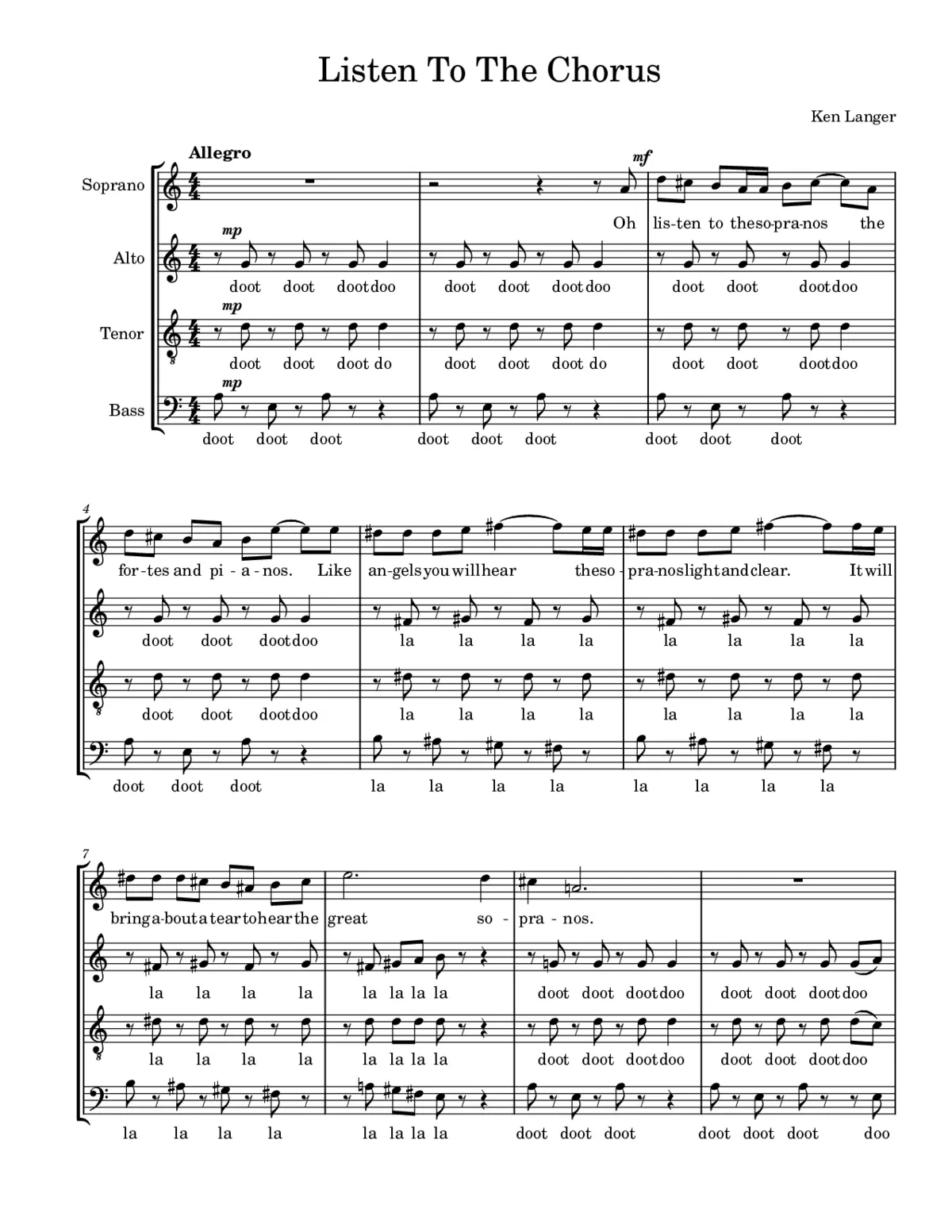 Listen To The Chorus - Page 1