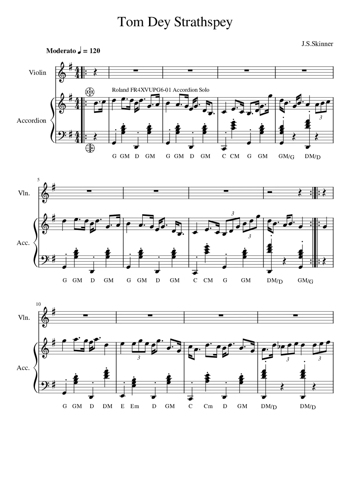 Tom Dey Strathspey - Page 1