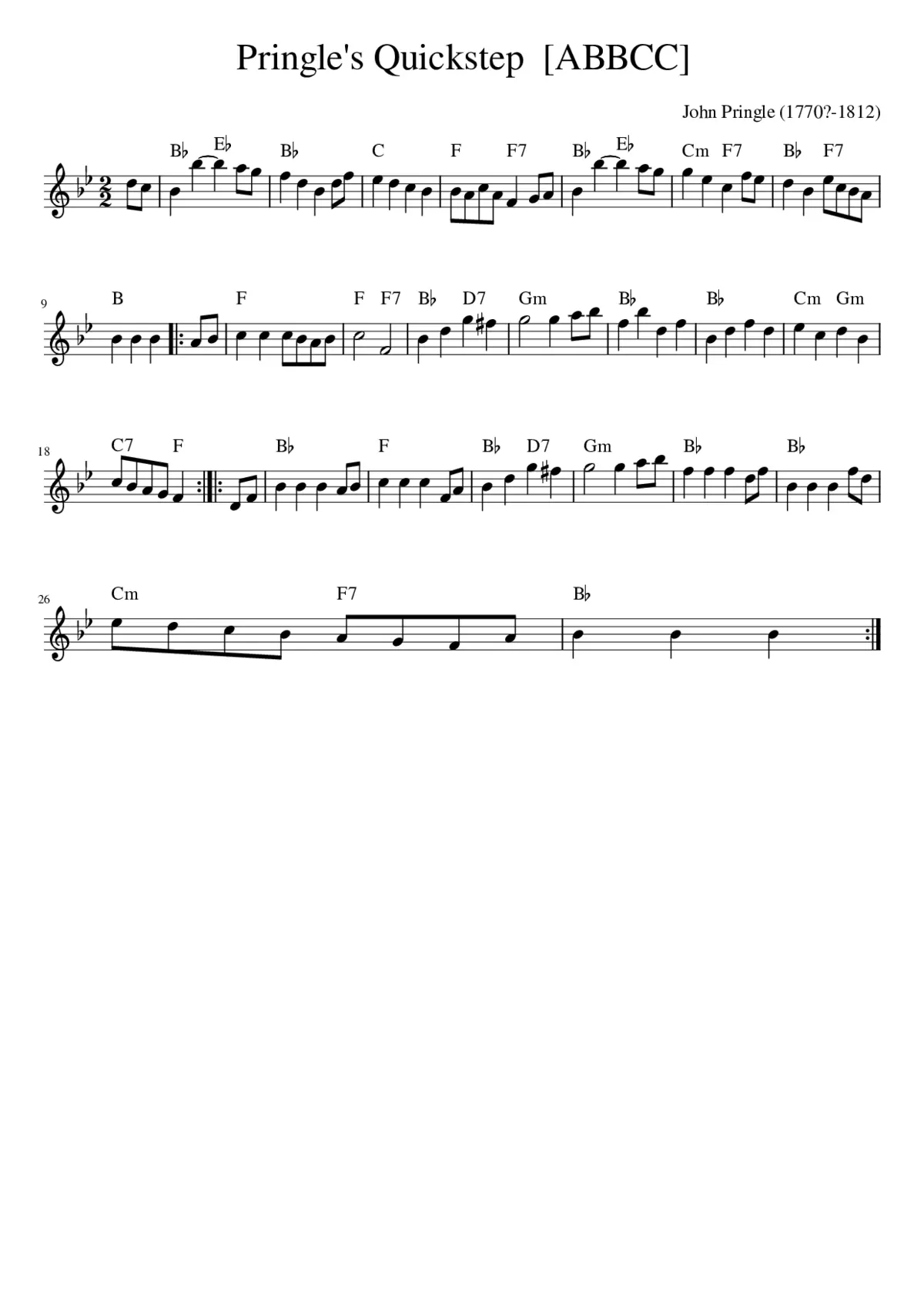 Pringle's Quickstep [ABBCC] - Page 1