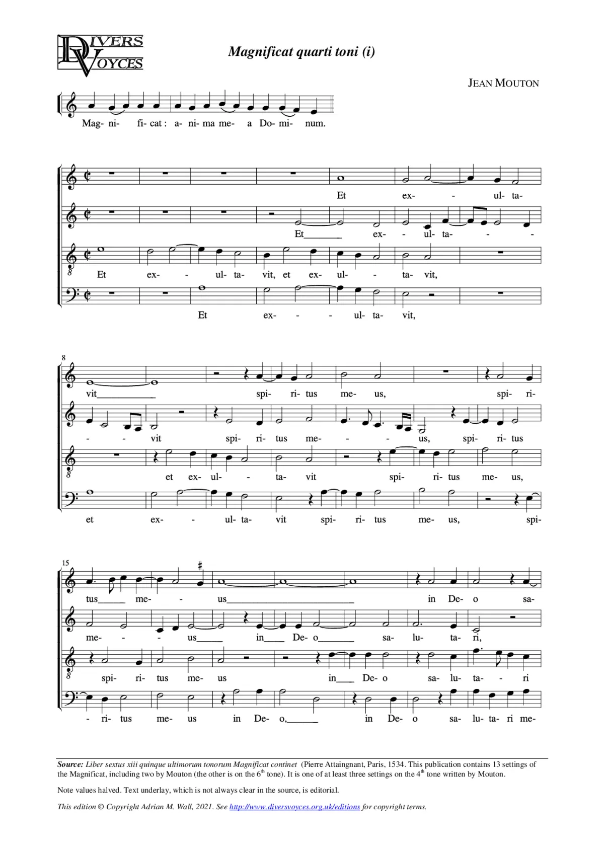 Magnificat quarti toni (i) - Page 1