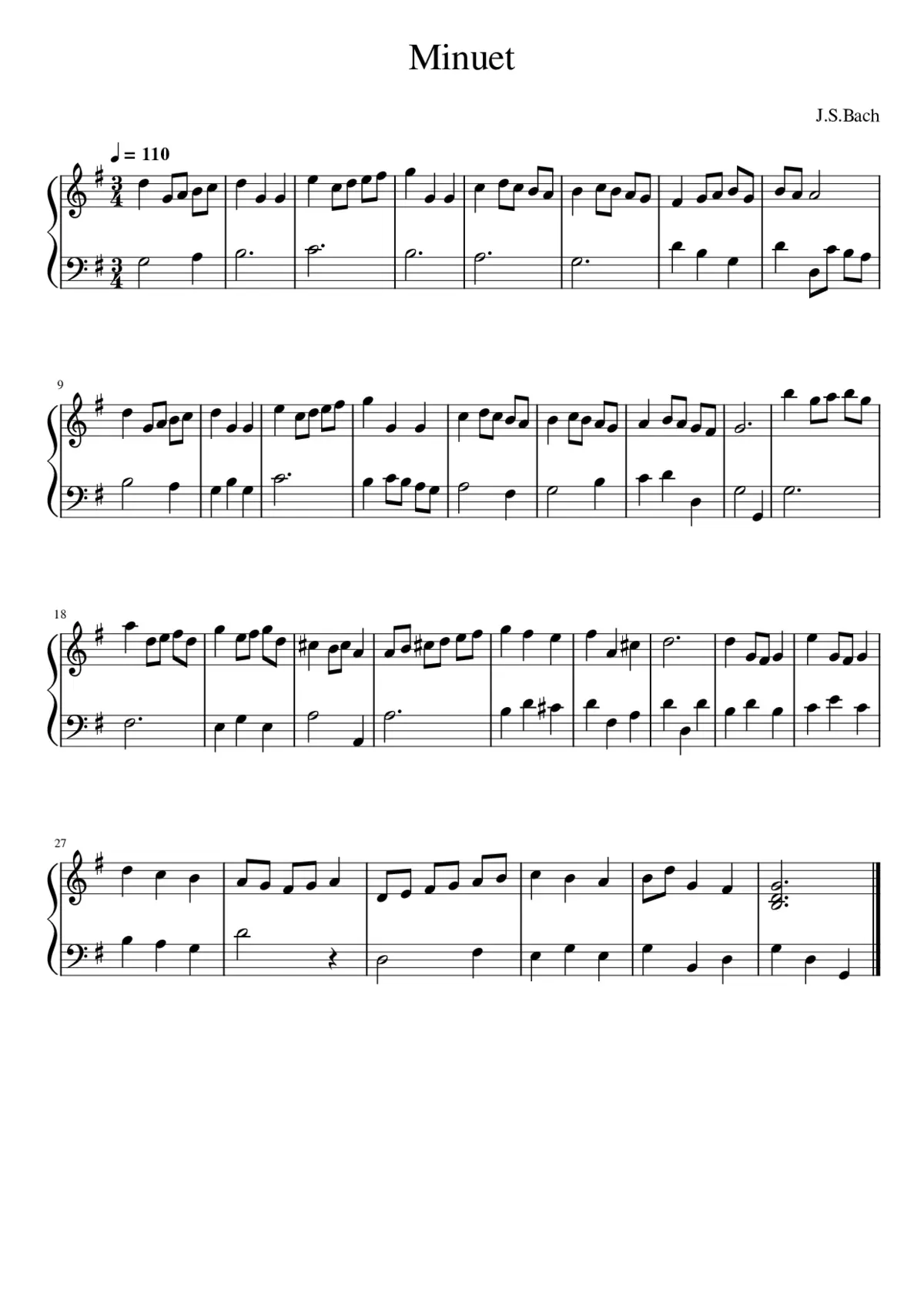 Minuet in G major BWV Anh.114 - Page 1