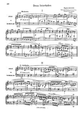 Deux Interludes pour orgue ou harmonium