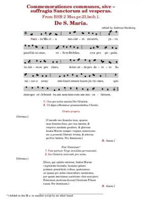 Commemorationes communes - Suffragia