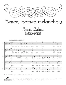 Hence, loathed melancholy