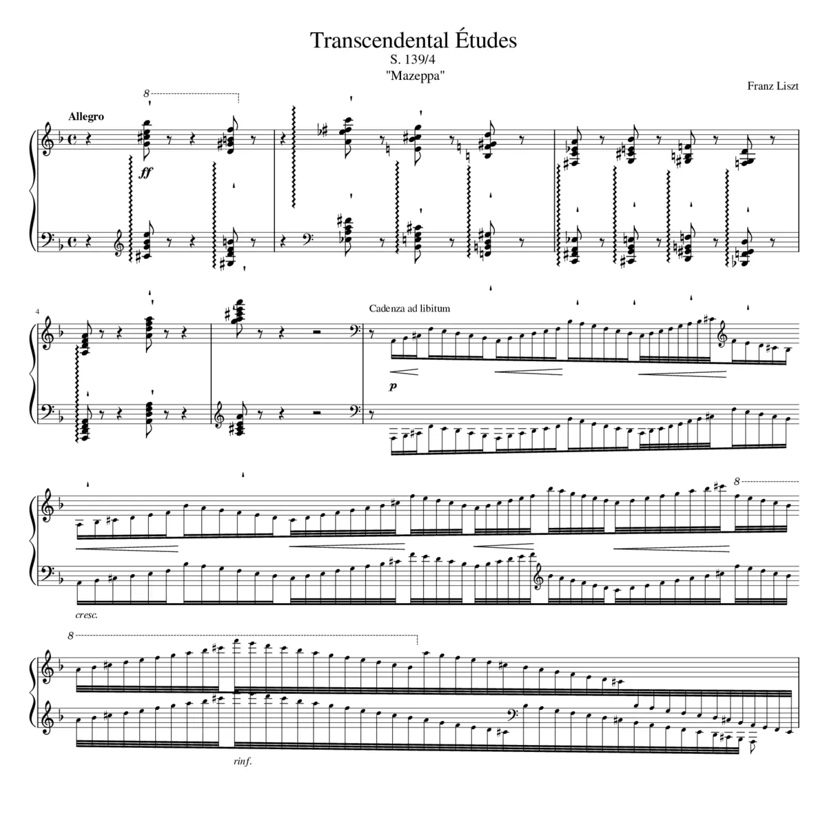 Études d'exécution transcendante S.139 - Page 1