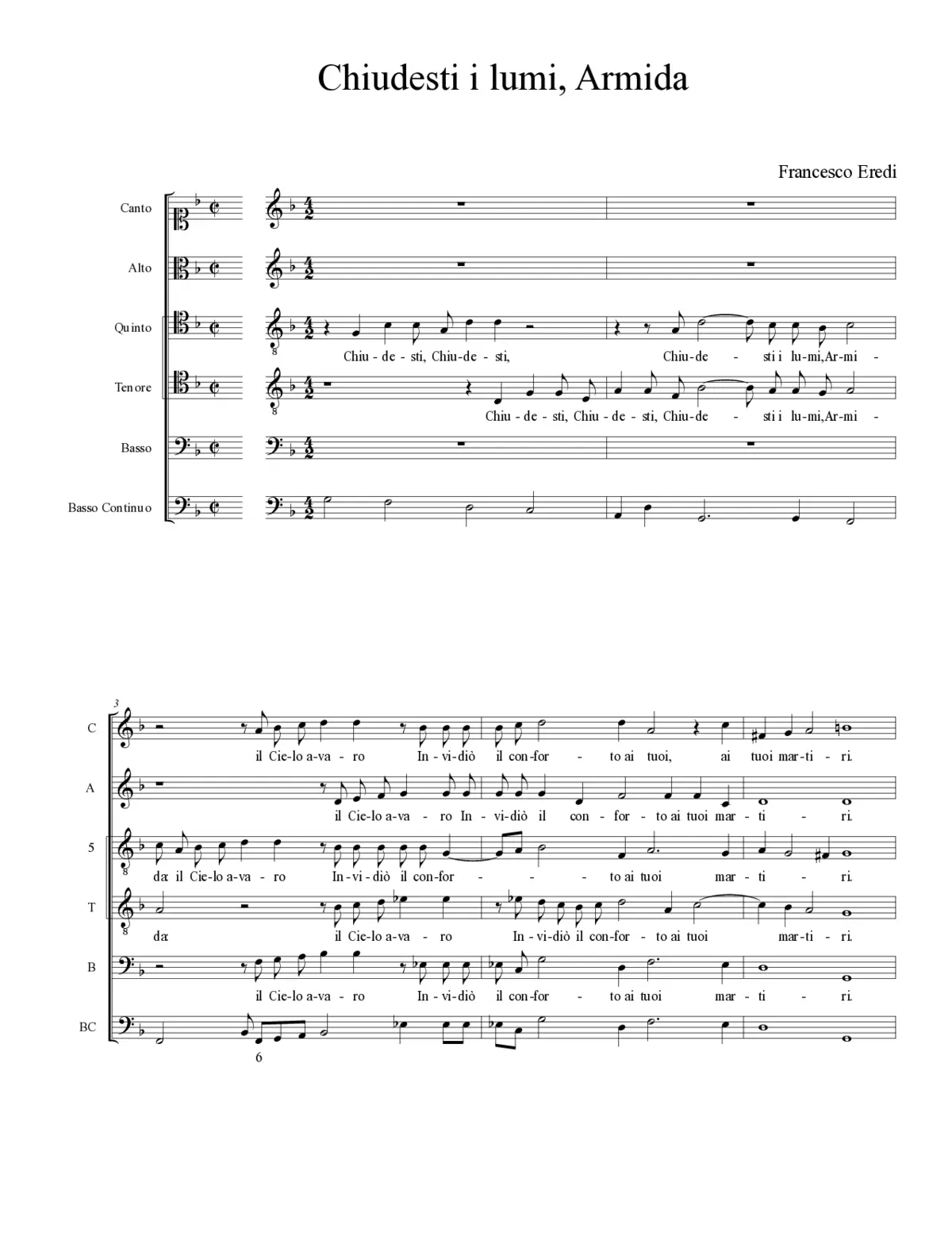 Chiudesti i lumi, Armida - Page 1