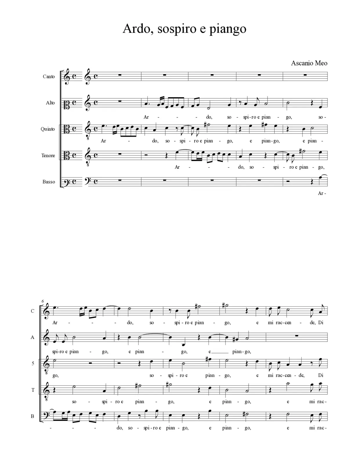 Ardo, sospiro e piango - Page 1