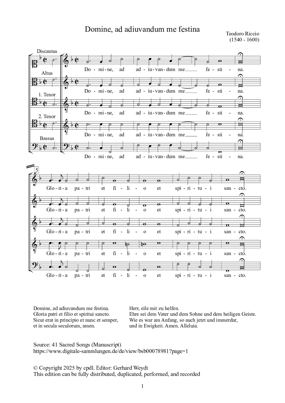 Domine ad adiuvandum - Page 1
