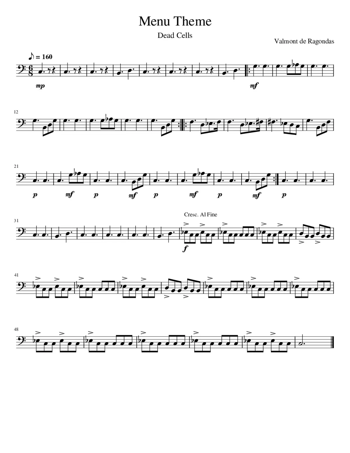 valmont de ragondas - prisoners awakening dead cells ost - Page 1