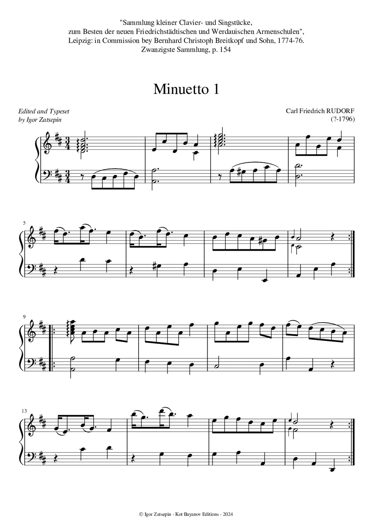 2 Menuets in D major/A major - Page 1