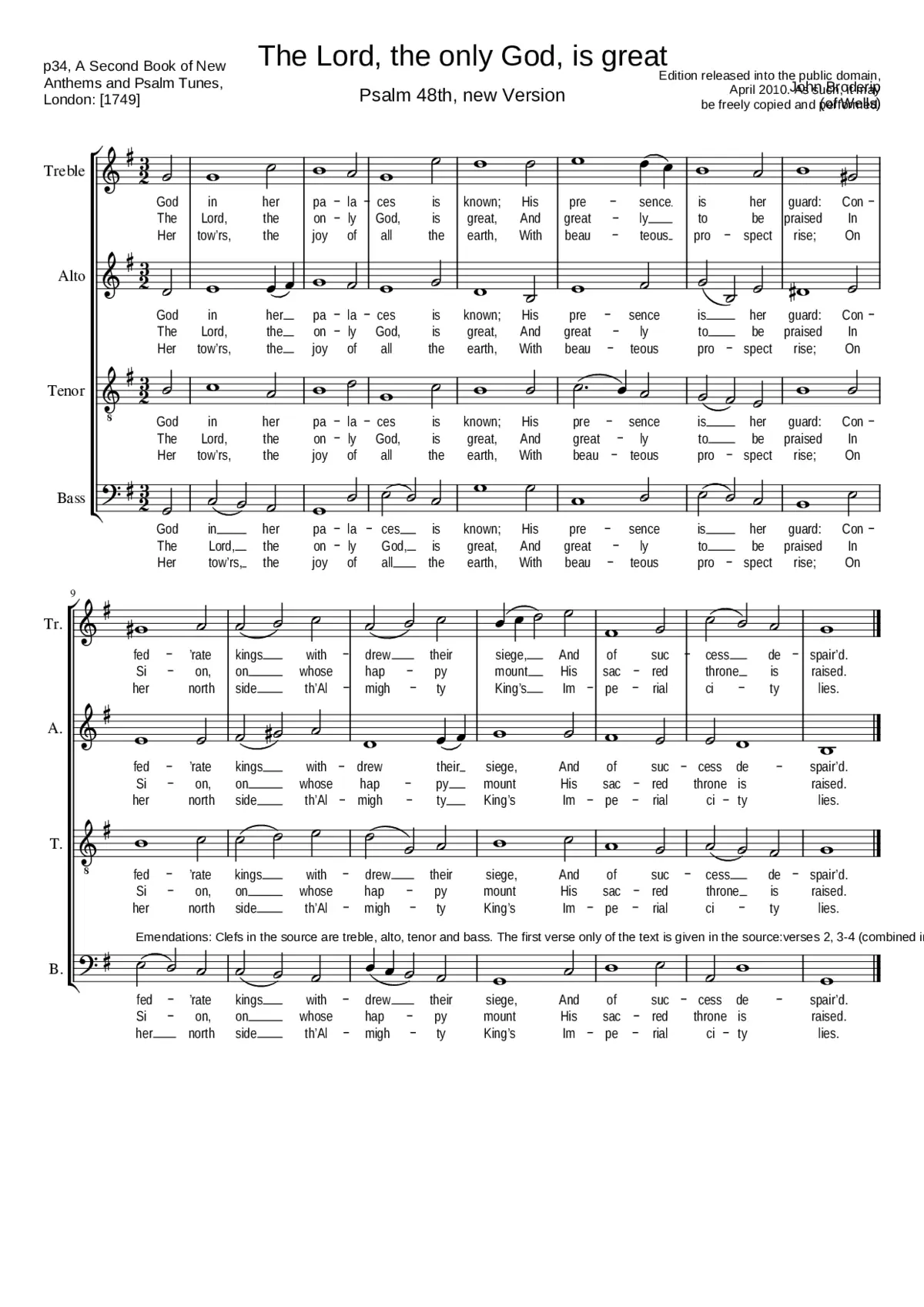 The Lord the only God is great - Page 1