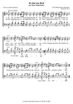 Es fiel ein Reif, Op. 41, No. 3