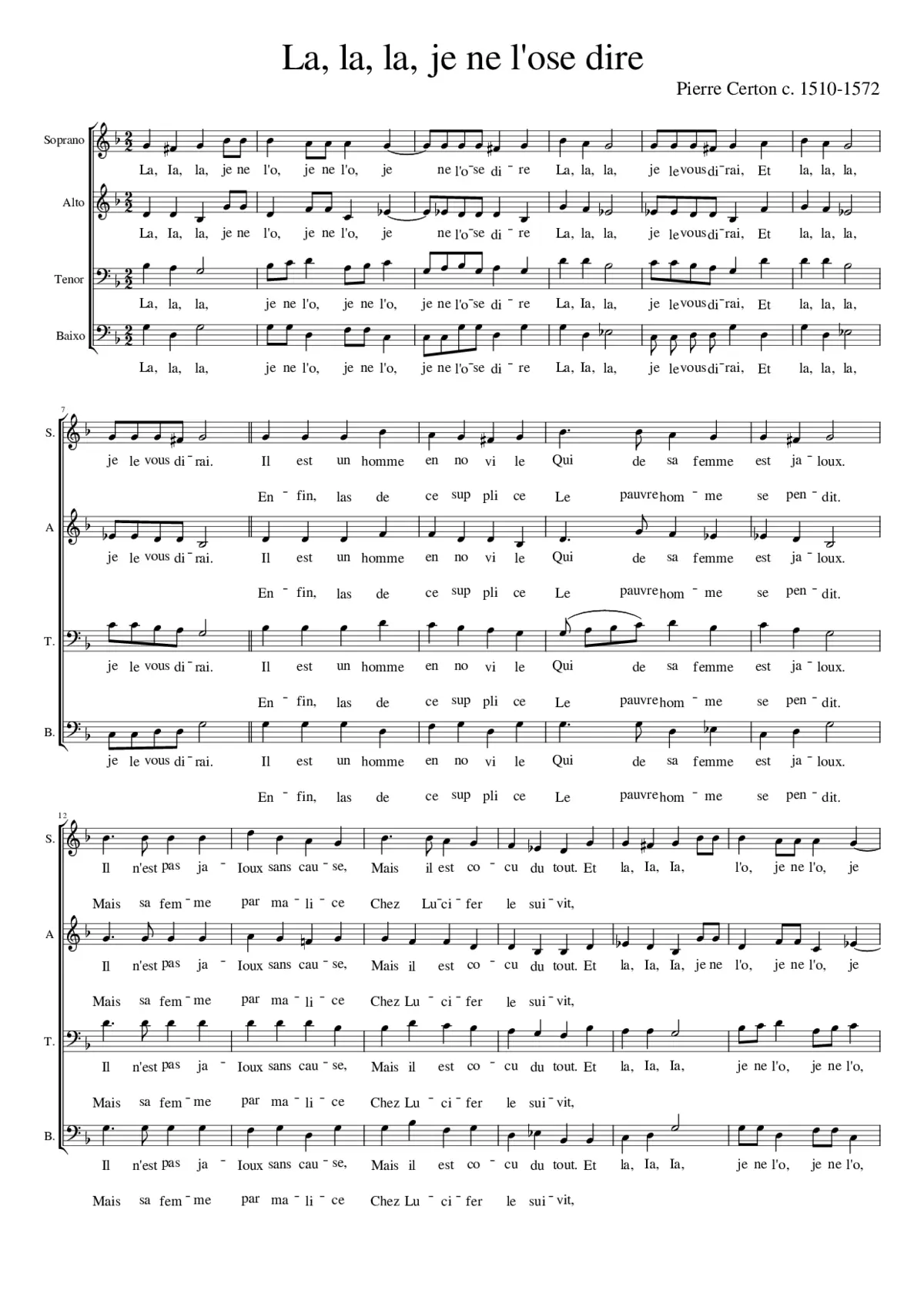 La la la je ne lose dire 1 - Page 1