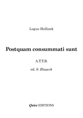 Postquam consummati sunt