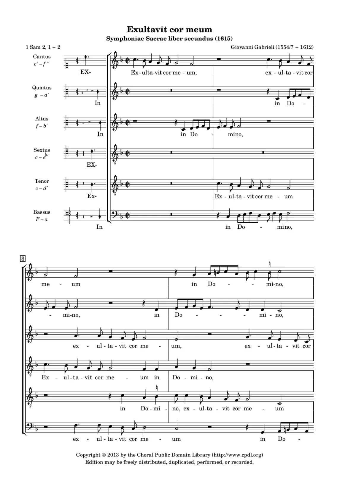 Exultavit cor meum - Page 1