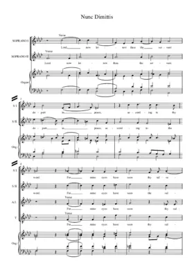 Nunc Dimittis from the Second Service