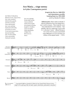 Ave Maria … Virgo serena, a 6