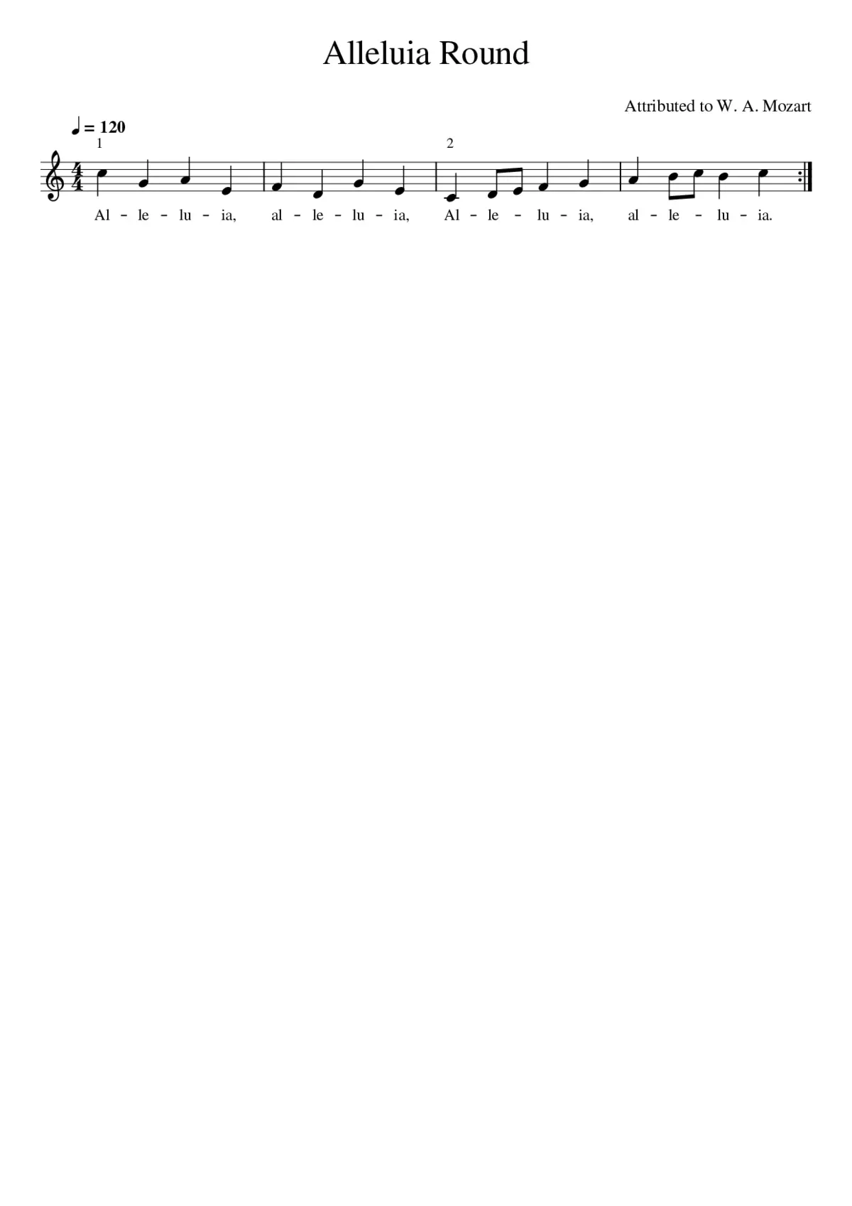 Alleluia Round - Page 1