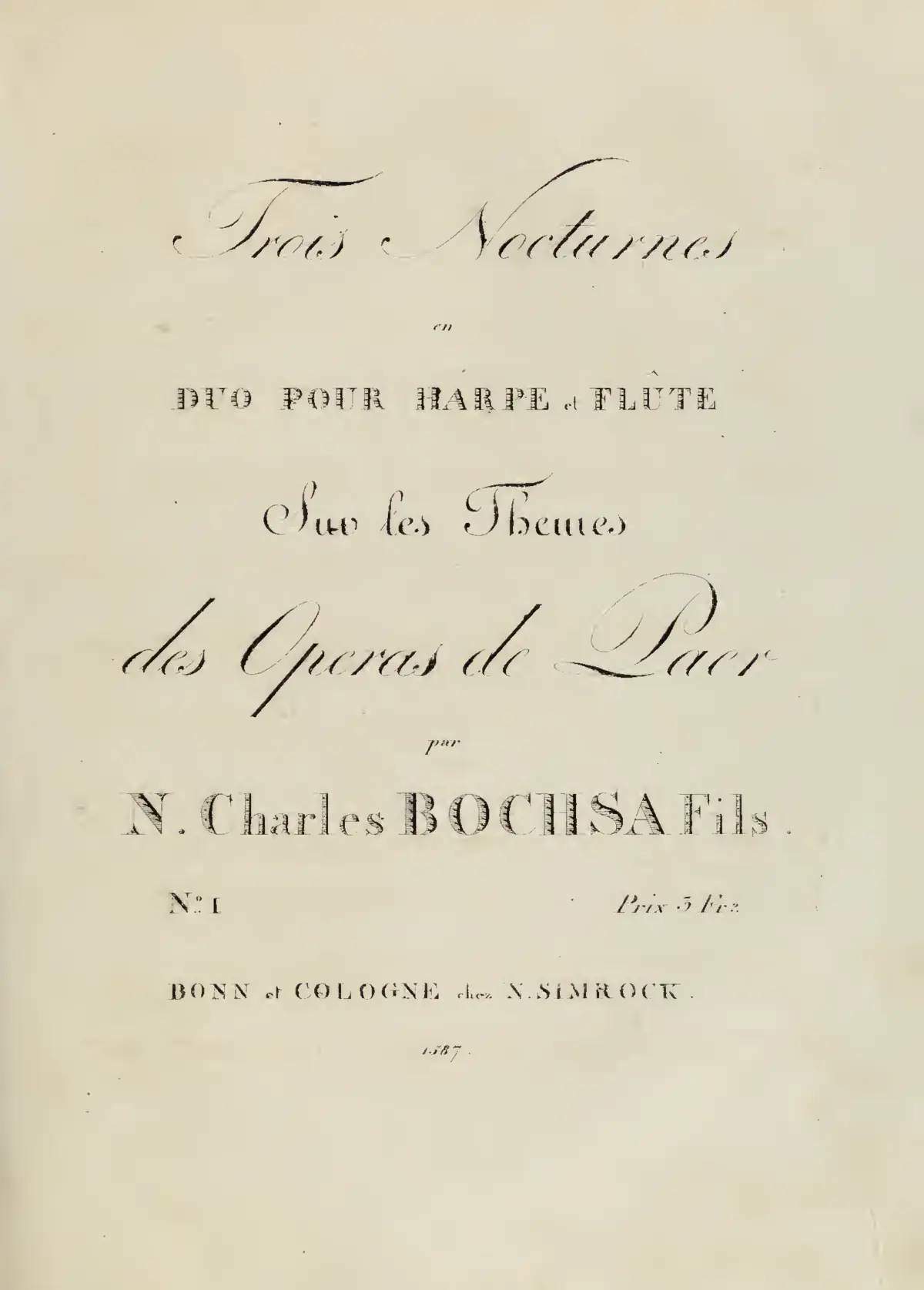 3 Nocturnes en Duo sur les themes des operas de Paer - Page 1