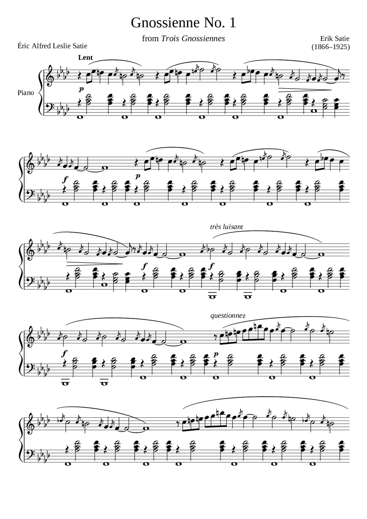 Gnossienne No.1 - Page 1