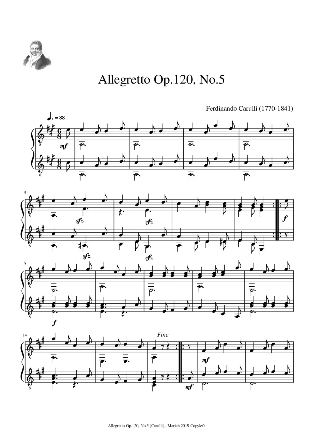 18 Morceaux Faciles et Progressifs Op.120 - Page 1