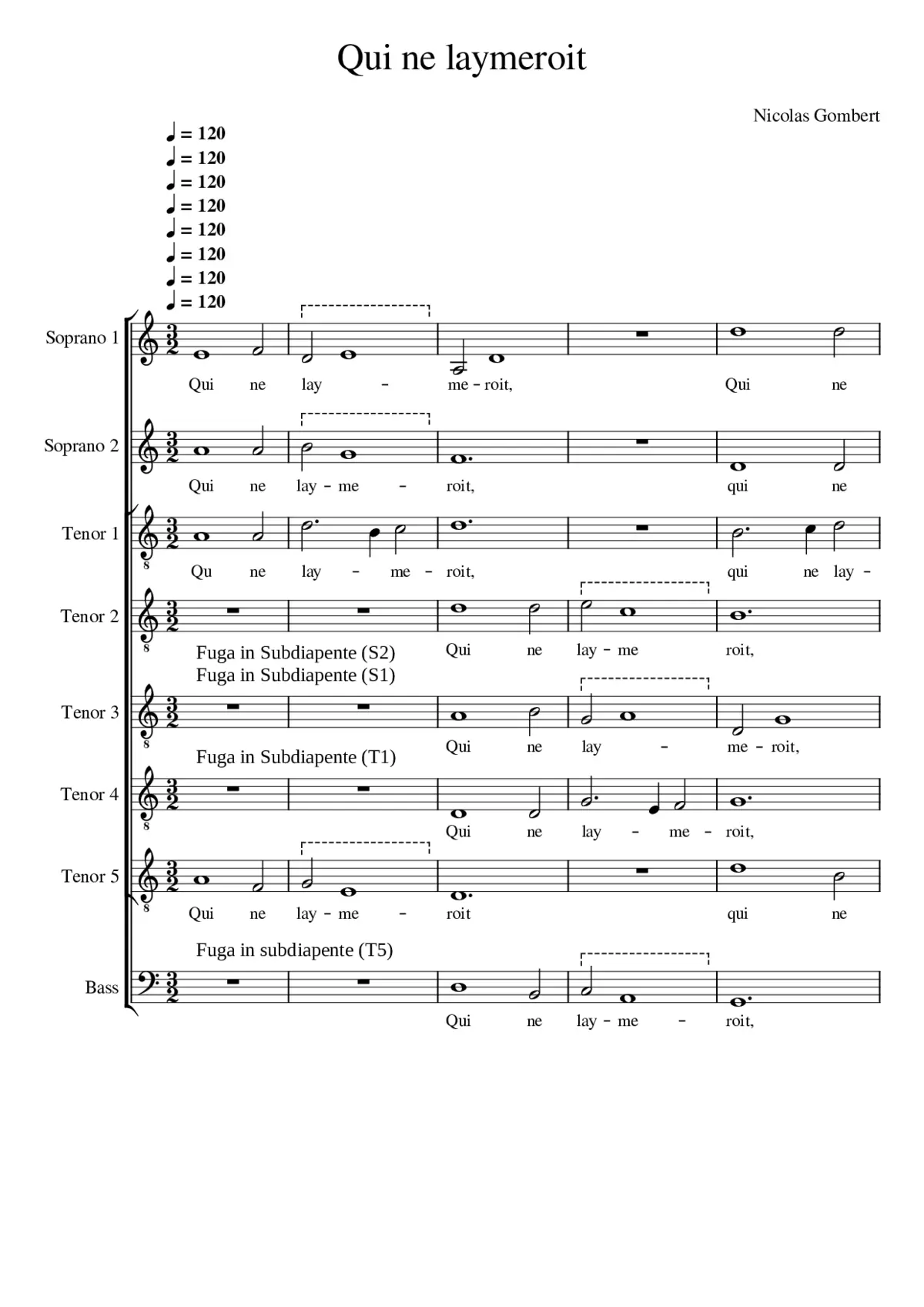 Qui ne laymeroit - Page 1